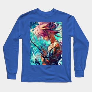 Fantastical Manga Flower Girl Long Sleeve T-Shirt